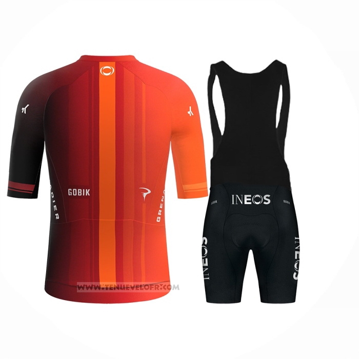 2024 Maillot Cyclisme Ineos Grenadiers Rouge Noir Manches Courtes et Cuissard